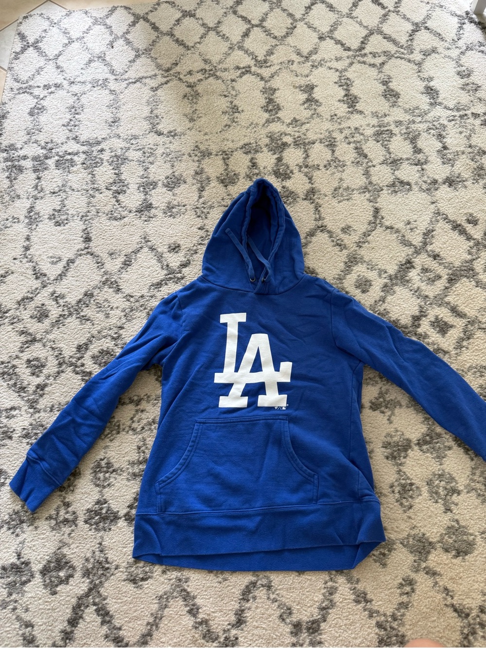 Fanatics Blue Pullover Hoodie with White Logo